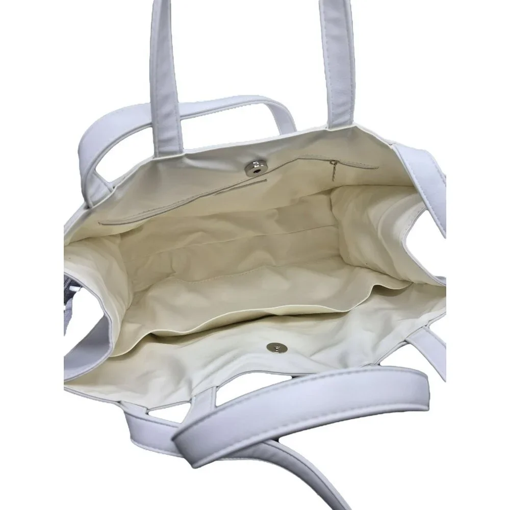 Roses Are Red Bride Tote Bag Shoulder Bag Purse Travel Bag Embossed White